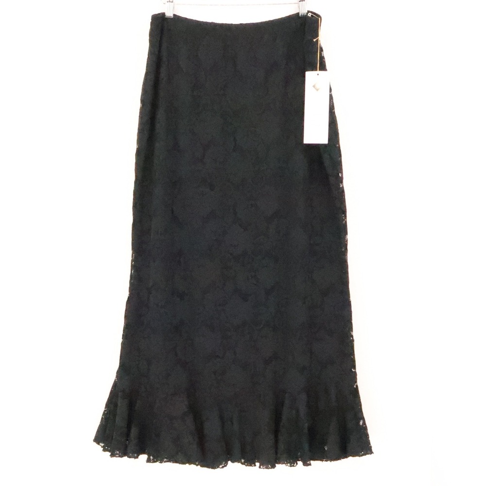 Sara Mique Lace Maxi Skirt Size 1X Black Whimsigoth Witchy Vamp Dark Fairy Party
